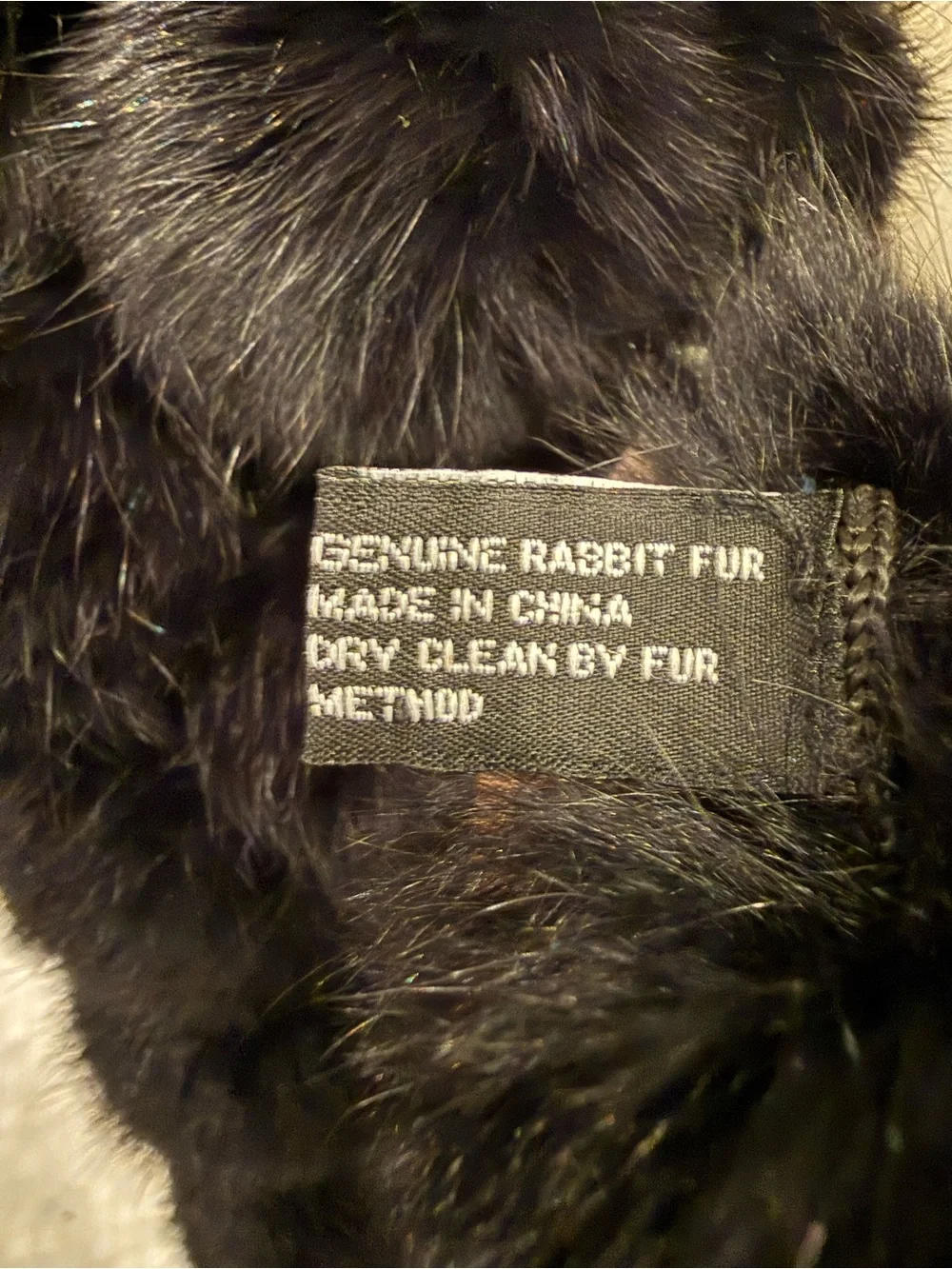 Lux Black Rabbit Fur Pom Scarf